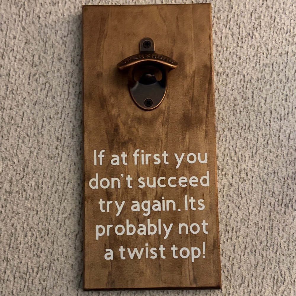 Rustic Brown Wall Mounted Bottle Opener
